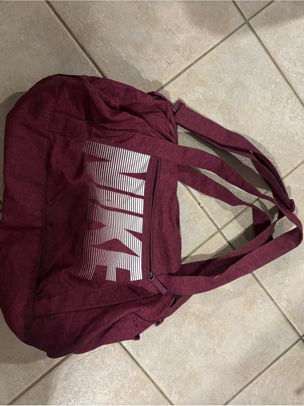 Nike Women's Burgundy Tote Bag with White Logo